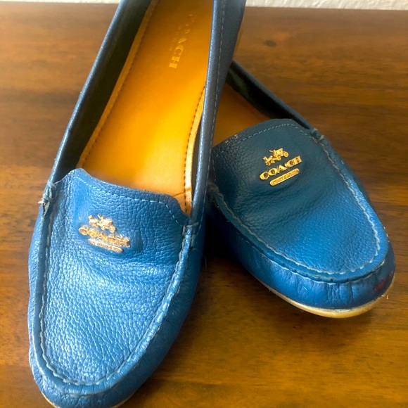 Coach Shoes - Women’s Coach Navy Leather loafers